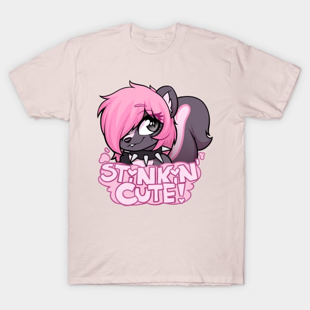 stinkin' cute skunk fursona T-Shirt by moozua